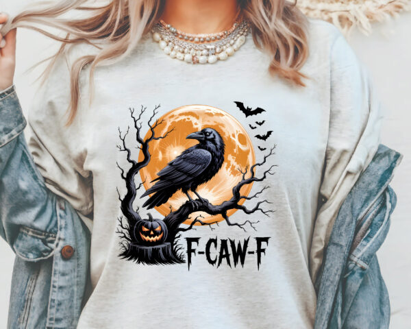 funny-halloween-crow-f-caw-f-t-shirt - Image 6