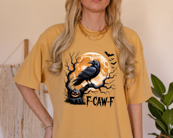 funny-halloween-crow-f-caw-f-t-shirt - Image 3