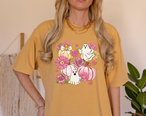 Cute Ghost Halloween T-Shirt - Image 7