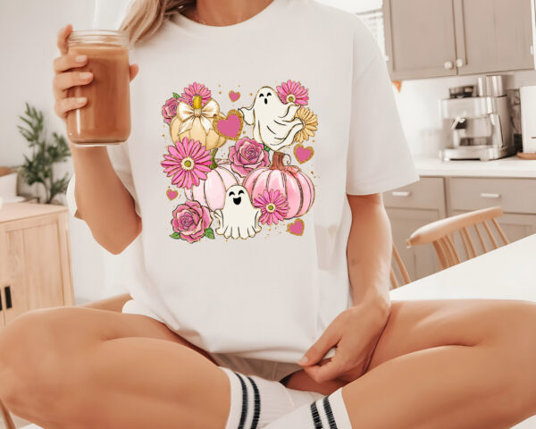 Cute Ghost Halloween T-Shirt - Image 4