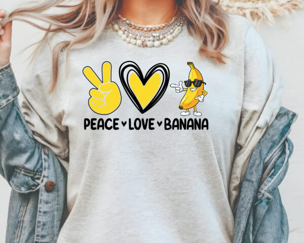 Peace Love Banana T-Shirt - Image 2
