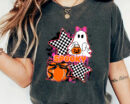 Spooky Ghost Cat Halloween Shirt